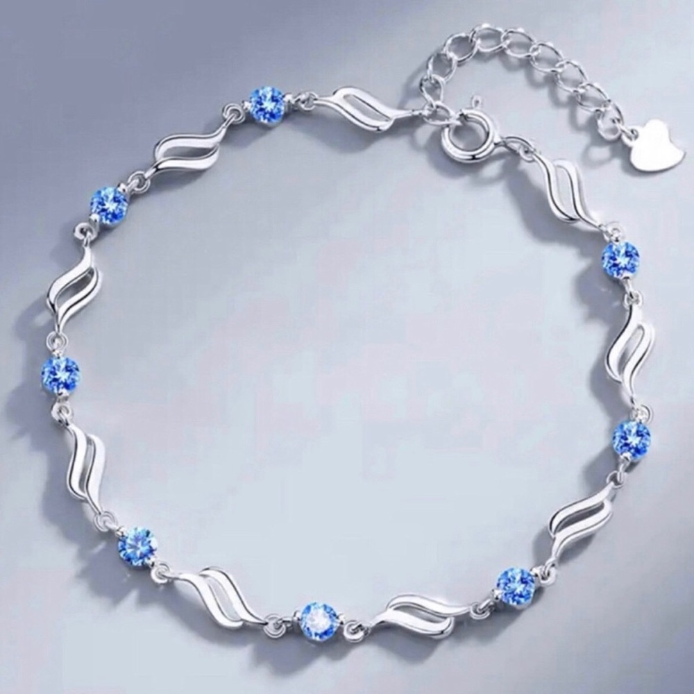 Sterling Silver Blue Crystal Bracelet